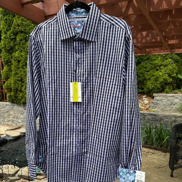 Robert Graham men's Shirt NWT SZ XL Purple Multi color long sleeves